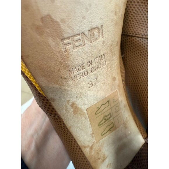 Fendi Peep-Toe, Color-blocked Platform Pumps, size EU 37 - Picture 11 of 16